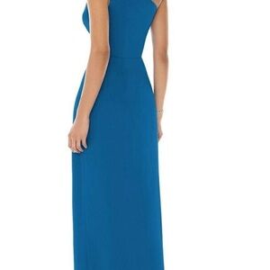 Chic One-Shoulder Blue Dress